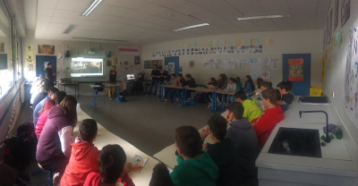 Intervention d'OcTele en classe dans le cadre du reportage sur la réintroduction de l'ours en Vallée d'Ossau